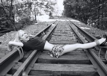 Did someone really tie a damsel in distress to the railway track?